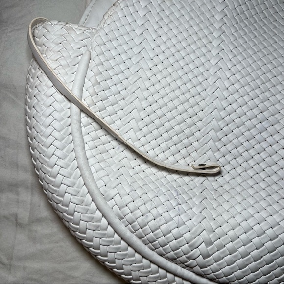 Anthropologie Alison White Woven Shoulder Bag Purse Tote - Picture 3 of 15